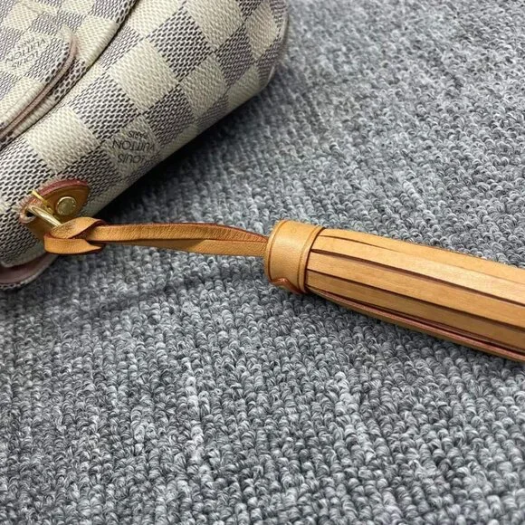 100% Authentic Louis Vuitton Croisette White Damier Azur Canvas Satchel Bag - Picture 12 of 16